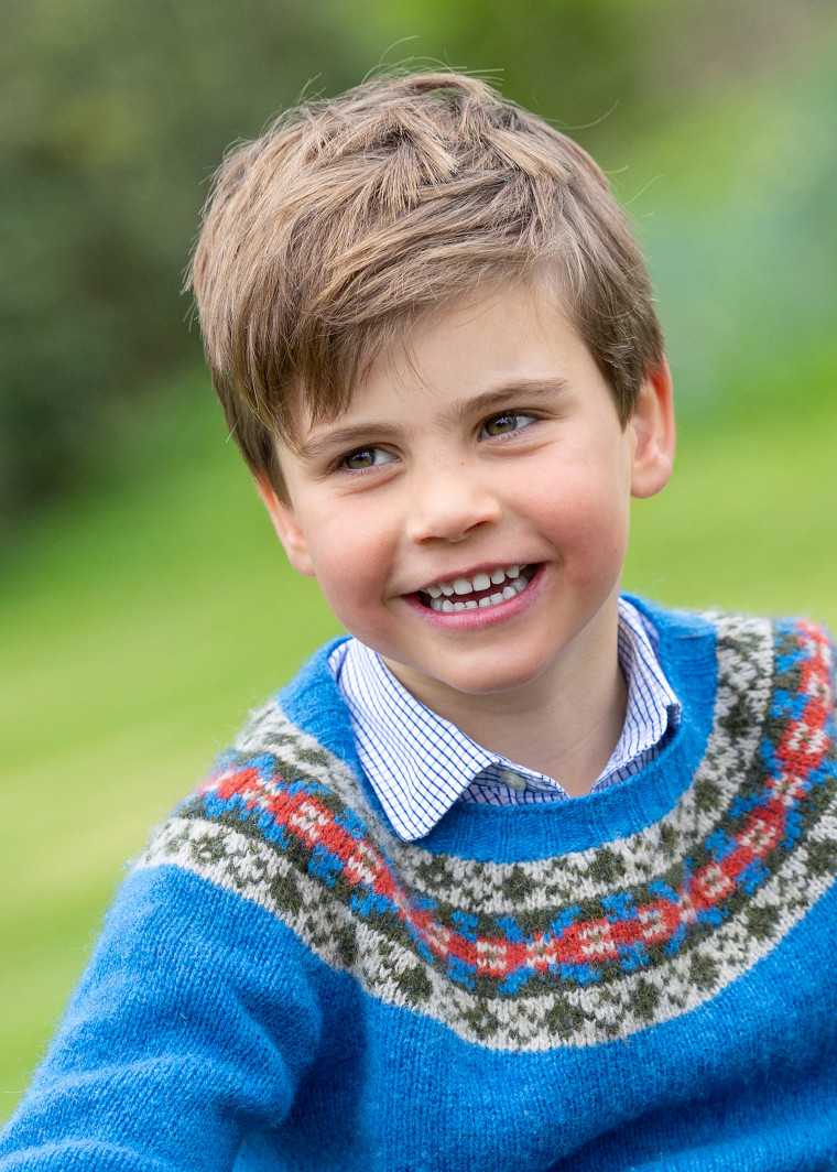 Prince Louis, whose fifth birthday is on Sunday, seen in a portrait taken by Millie Pilkington earlier this month in Windsor, Berkshire. Issue date: Saturday April 22, 2023.