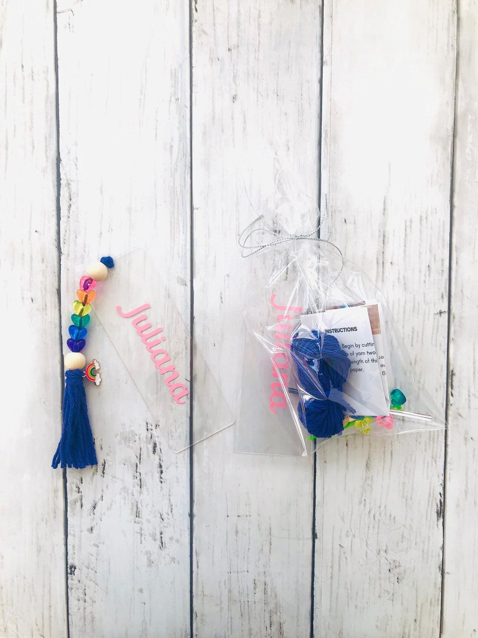 kit for making an acrylic bookmark with beaded tassel