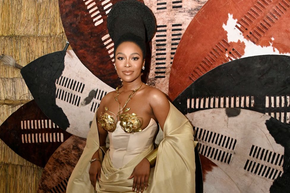Nomzamo Mbatha at the premiere of Shaka Ilembe at Monte Casino in Johannesburg, South Africa - Tuesday 13 June 2023