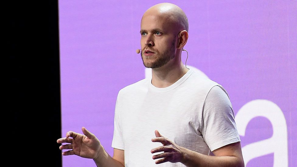 Founder and Chief Executive Officer of Spotify Daniel Ek speaks onstage during Spotify Investor Day at Spring Studios on 15 March 2018 in New York City, US