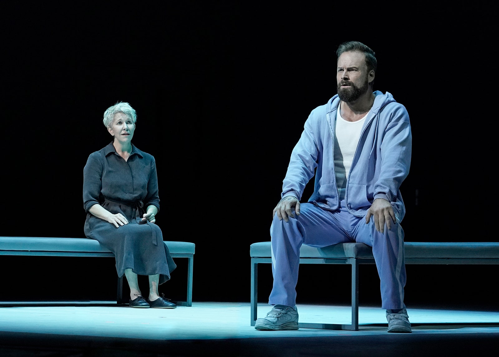 Joyce DiDonato as Sister Helen Prejean and Ryan McKinny as Joseph De Rocher in Jake Heggie's Dead Man Walking.