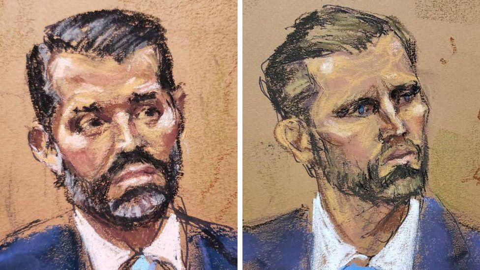 Both Trump sons in court sketches
