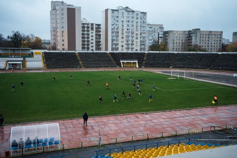 Mariupol play out of defence against EMC-Podillya at the Central City Stadium in Vinnytsia.