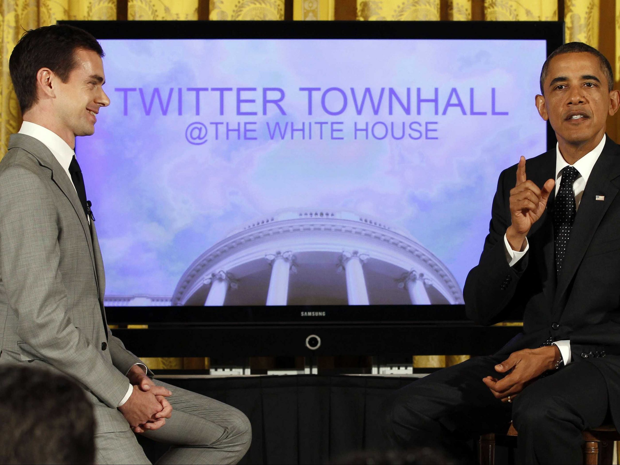 Jack Dorsey and President Obama in Twitter Town Hall