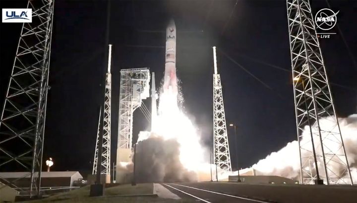 United Launch Alliance’s Vulcan rocket, with Astrobotic Technology's lander onboard, is launched from Cape Canaveral Space Force Station in Florida.