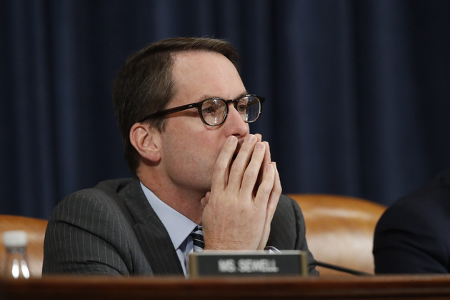 Rep. Jim Himes, D-Conn., listens to the testimony on Capitol Hill in Washington.
