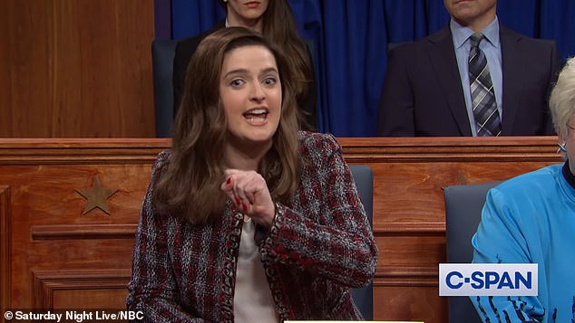 SNL newcomer Chloe Troast portrayed Congresswoman Elise Stefanik (R-NY), the chair of the House Republican caucus and a loyal supporter of former President Trump