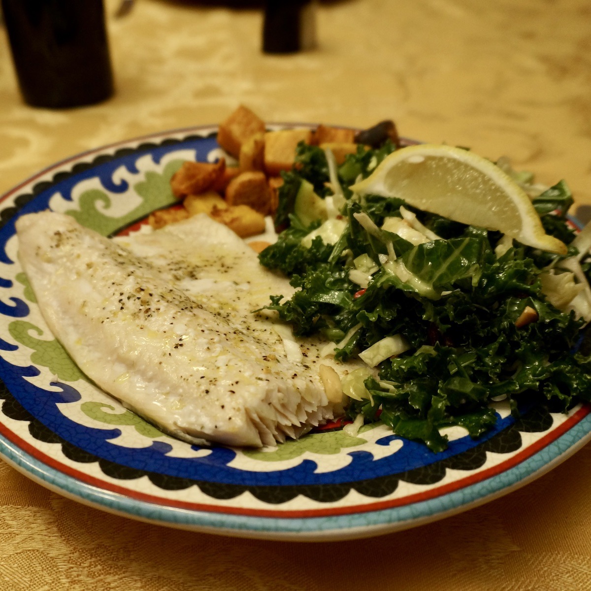 Baked Salmon with Kale