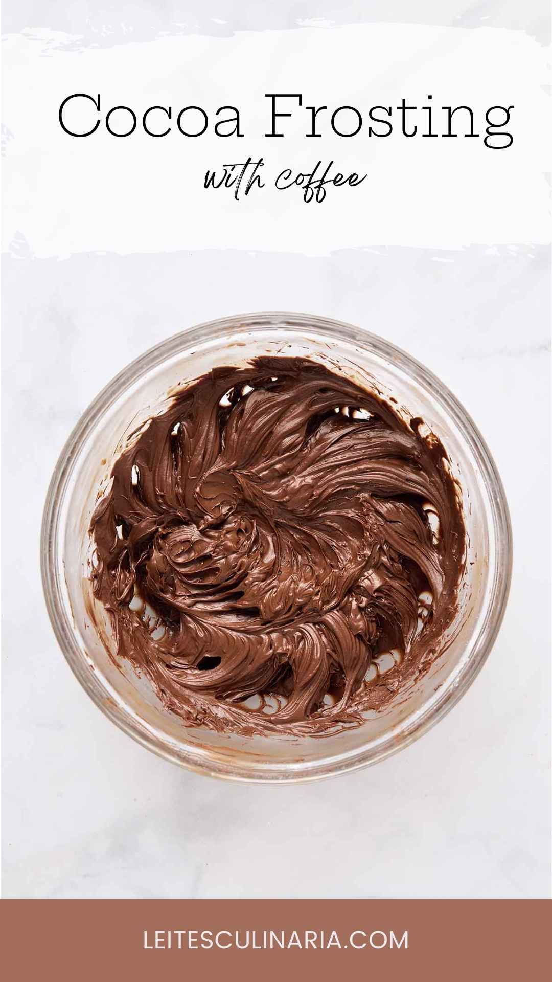 A bowl of chocolate frosting.