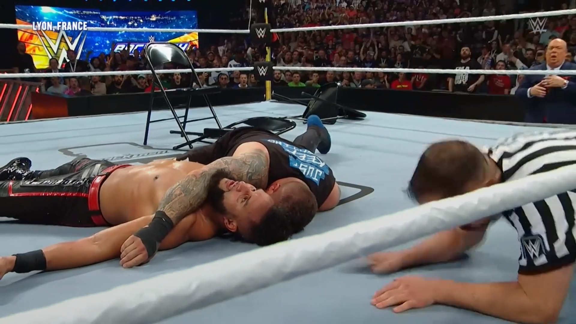 Viewers were none the wiser when the referee started his count that the new WWE star had missed his important cue