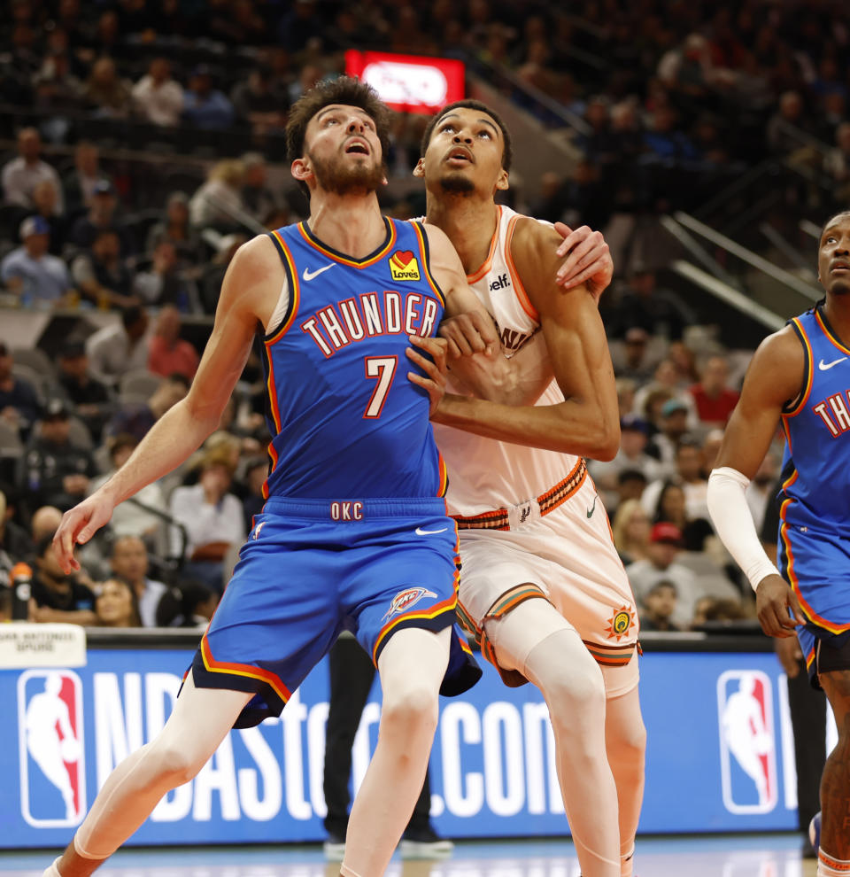 Chet Holmgren and Victor Wembanyama each met outsized expectations en route to All-Rookie team honors. (Ronald Cortes/Getty Images)