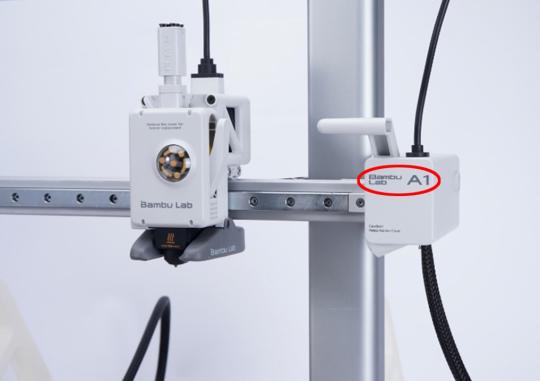 "Bambu Lab" and "A1" are located on the x-axis motor