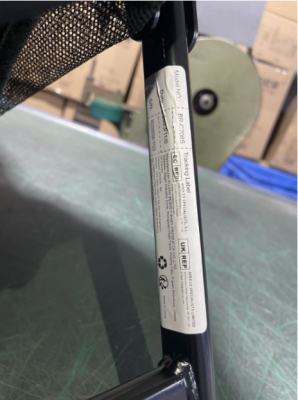 Recalled Besrey Twins Stroller, Label Location