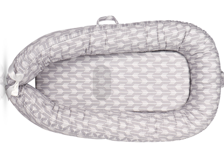 Recalled Cosy Nation Baby Lounger in Grey Arrow print