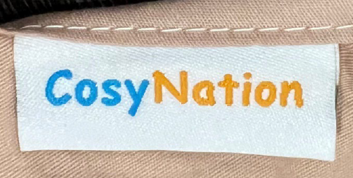 Cosy Nation Baby Lounger brand label