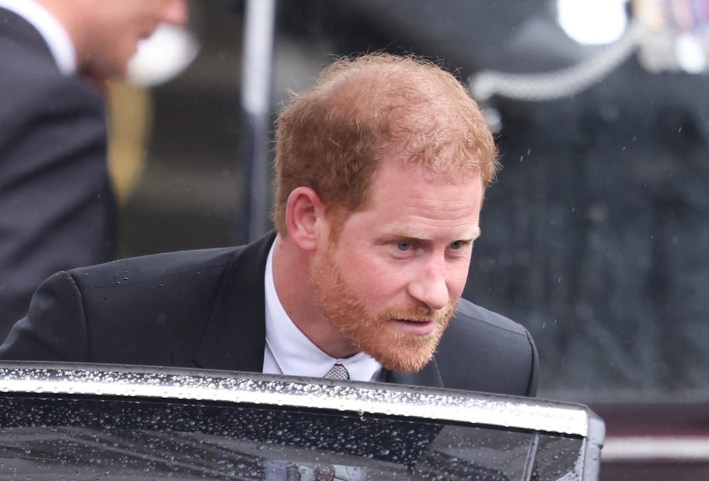 Prince Harry, Duke of Sussex, leaves after King Charles' coronation ceremony, in London, Britain, May 6, 2023.