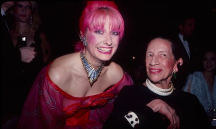 ‘Pink hair is so easy to keep and it’s a very useful suit of armour’: with American fashion editor and designer Diana Vreeland in 1982.