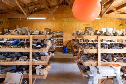 Geerlings’ rock workshop and showroom.