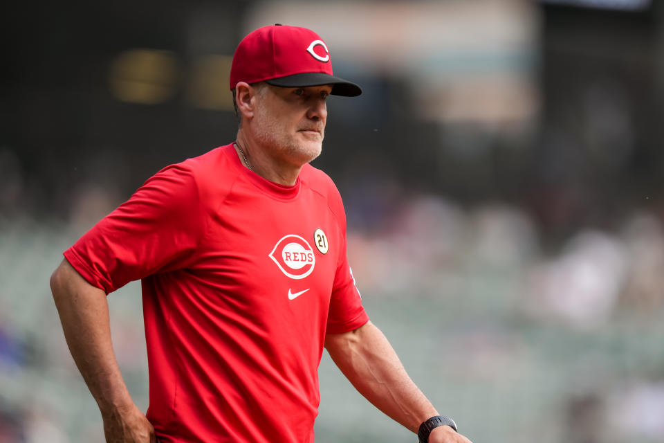 The Reds will miss the playoffs for the fifth time under David Bell's tenure this fall. (Brace Hemmelgarn/Minnesota Twins/Getty Images)