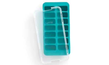 Lékué Rectangular Ice Cube Tray, 14 Cube, Turquoise