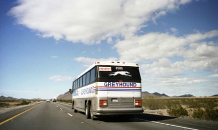 A Greyhound bus in the southern US