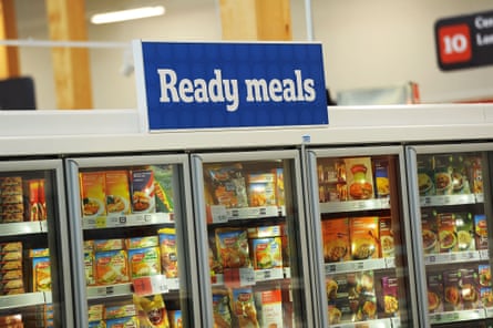 A supermarket freezer full of ready meals