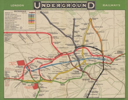 A typical pre-Beck map of the system, based on the geography of central London.