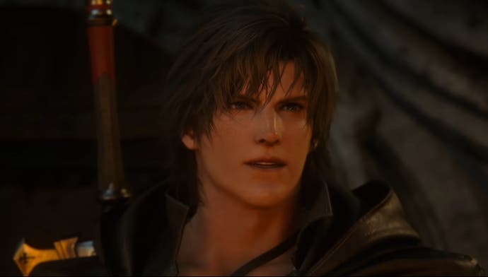 Clive from Final Fantasy 16 in close up but without a beard