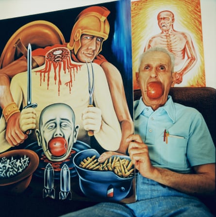 ‘It would have broken the internet’ … Dr Kevorkian with his paintings, 1994.