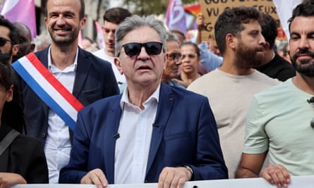 Jean-Luc Melenchon at a demonstration in Paris