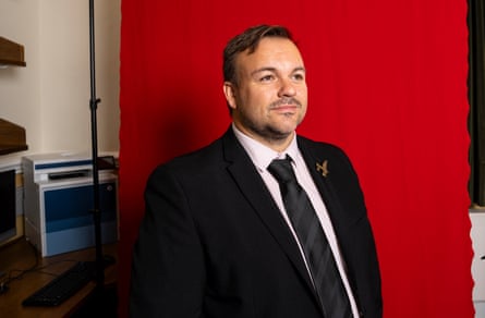 Terry Jermy, newly elected Labour MP, photographed in his office in the Houses of Parliament