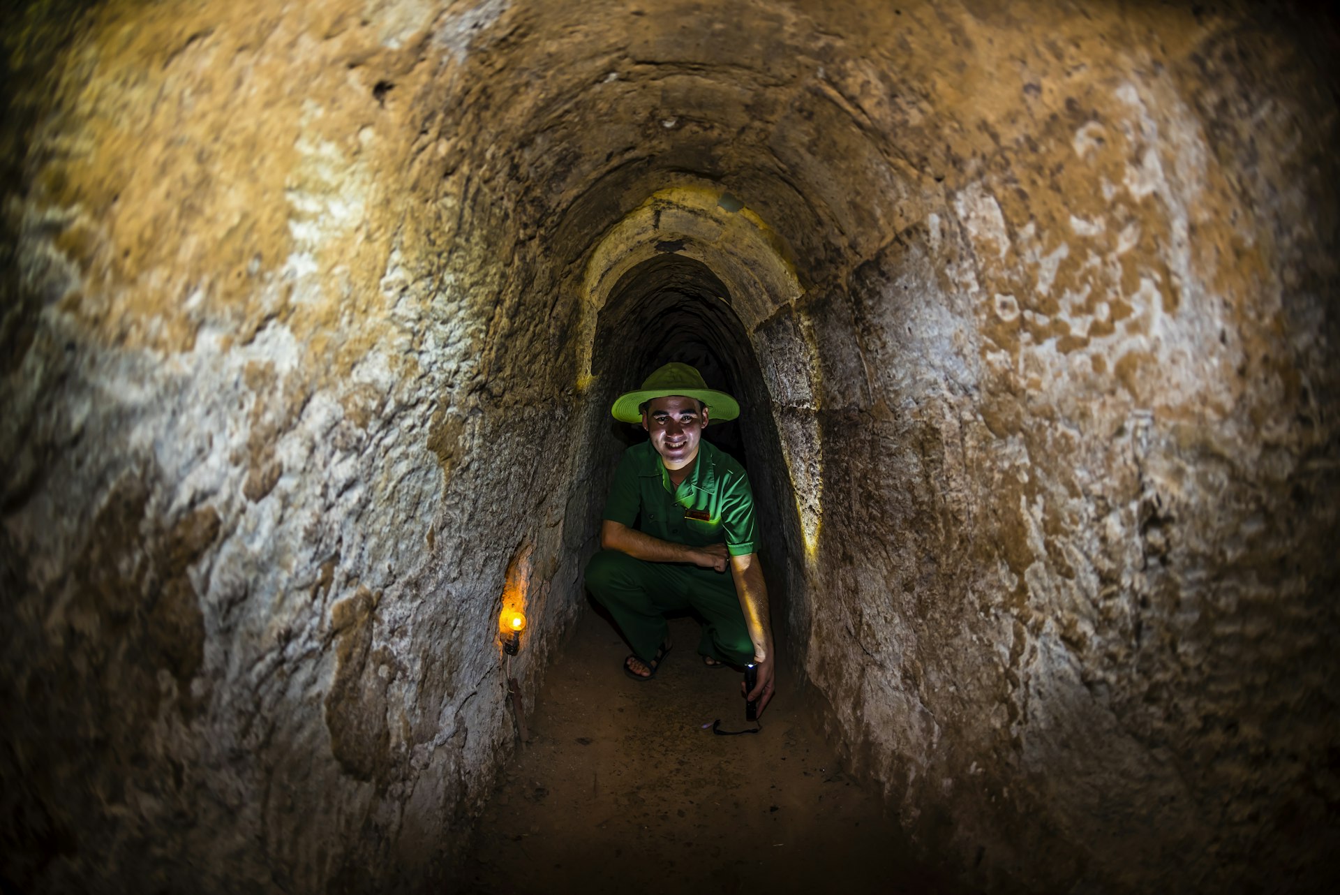 The wartime tunnels of Cu Chi, an immense network of connecting underground tunnels north of Ho Chi Minh City (Saigon), Vietnam.