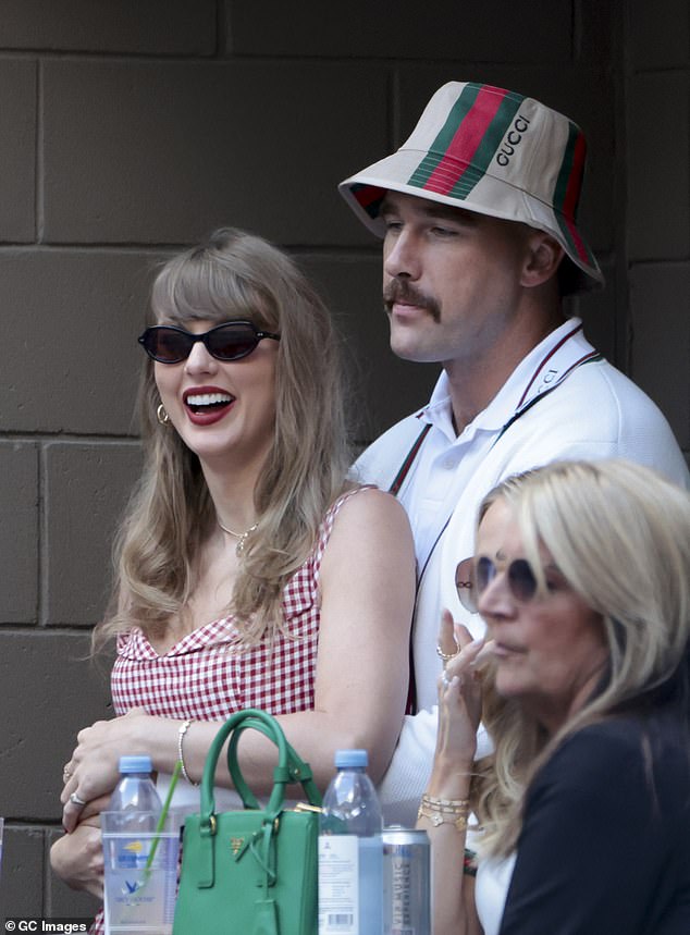 Kelce and girlfriend Taylor Swift attend the men's US Open final during their trip to New York