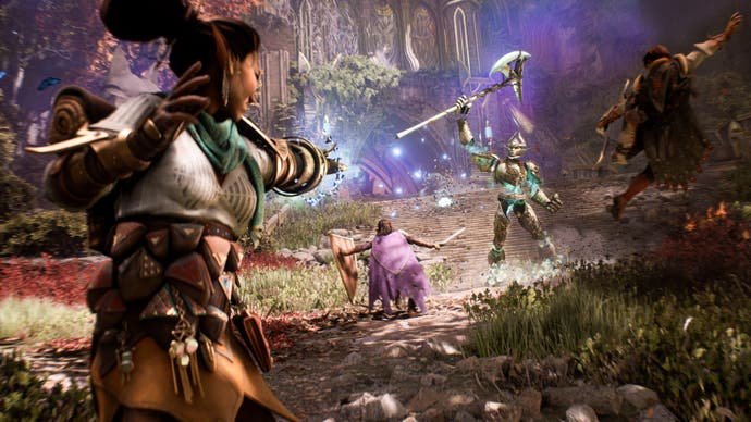 Dragon Age: The Veilguard screenshot showing a companion using their abilities.