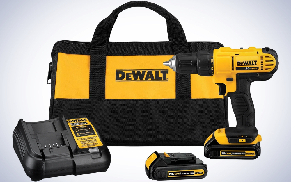  DEWALT 20V Max Cordless Drill:Driver Kit on a plain white background.