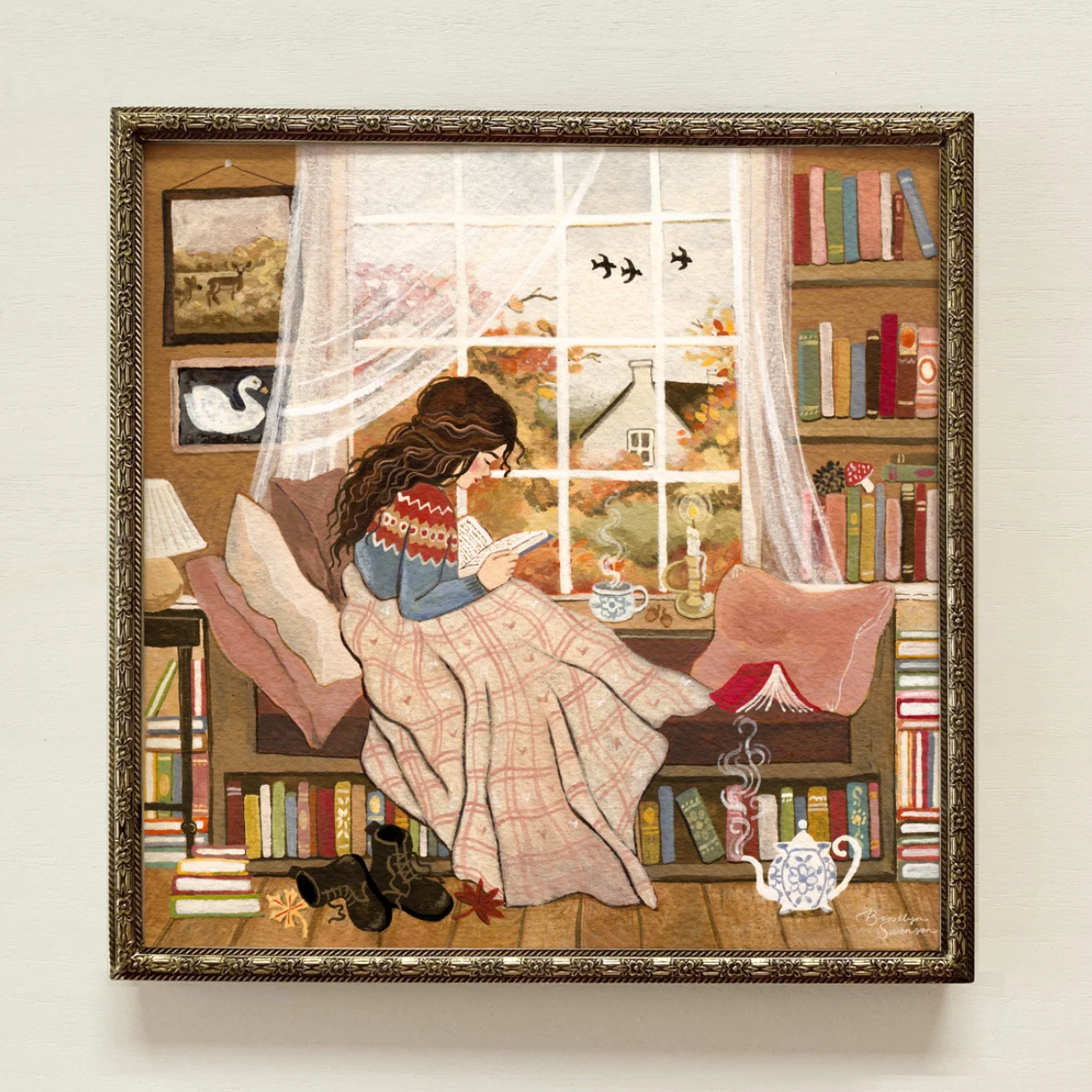 Fall Reading Nook Print by BrooklynSwenson