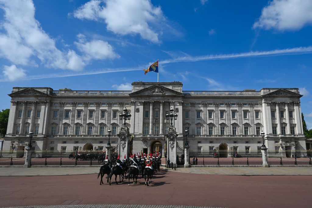 LONDON, ENGLAND - JULY 17: A view from the military ceremony at the Buckingham Palace ahead of the opening of the new legislative session of the British Parliament with the attendance of King Charles III and Queen Camilla at the Houses of Parliament in London, England on July 17, 2024. (Photo by Rasid Necati Aslim/Anadolu via Getty Images)