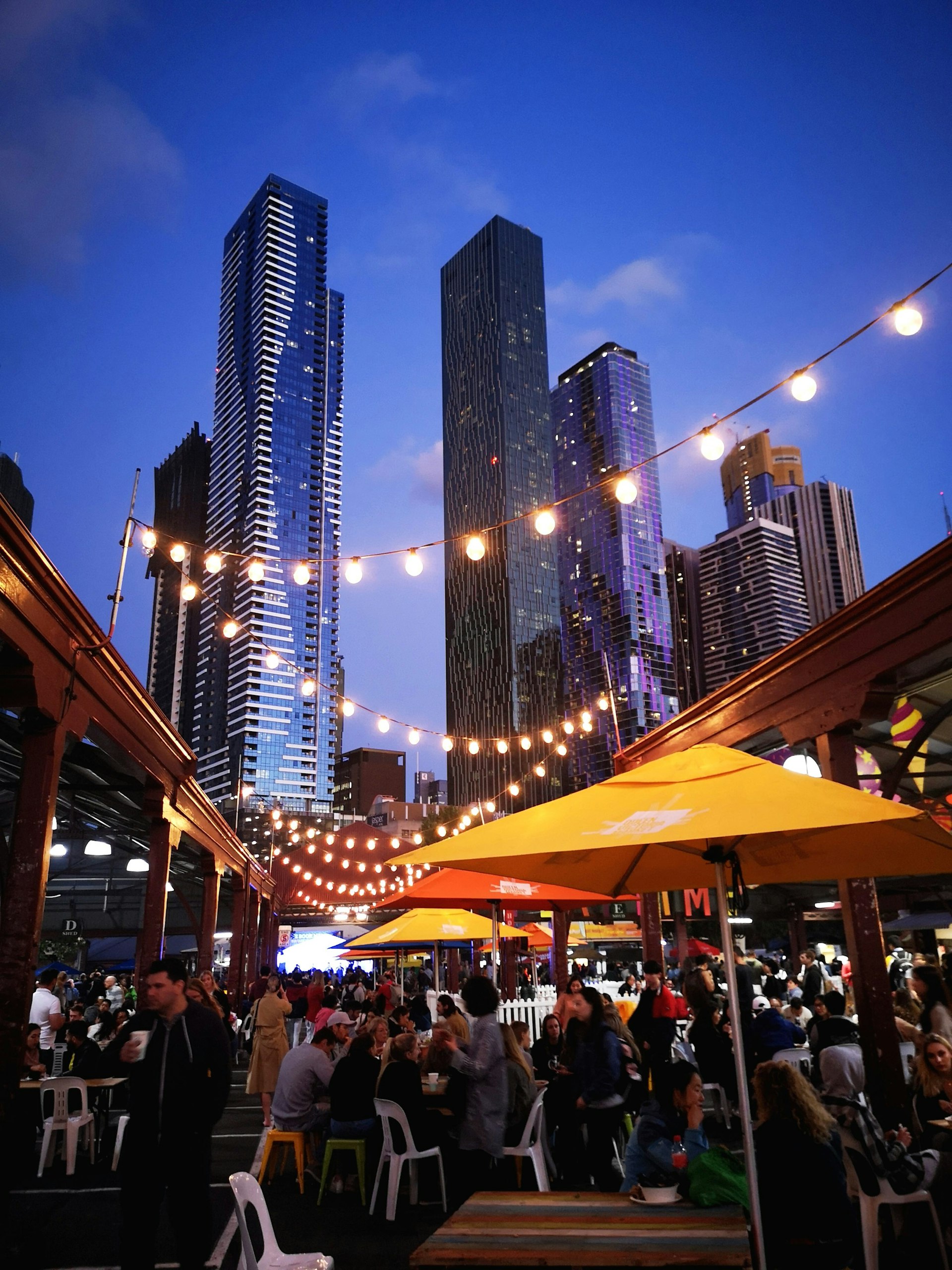 Food is sold at Queen Victoria Market Summer Night Market - every Wednesday throughout the summer season.