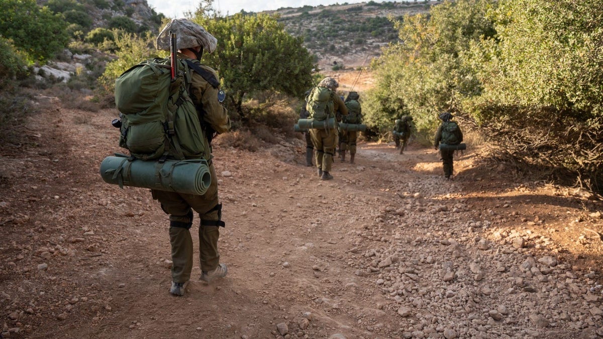 Israel Defense Forces troops operating close to the Lebanese border. 