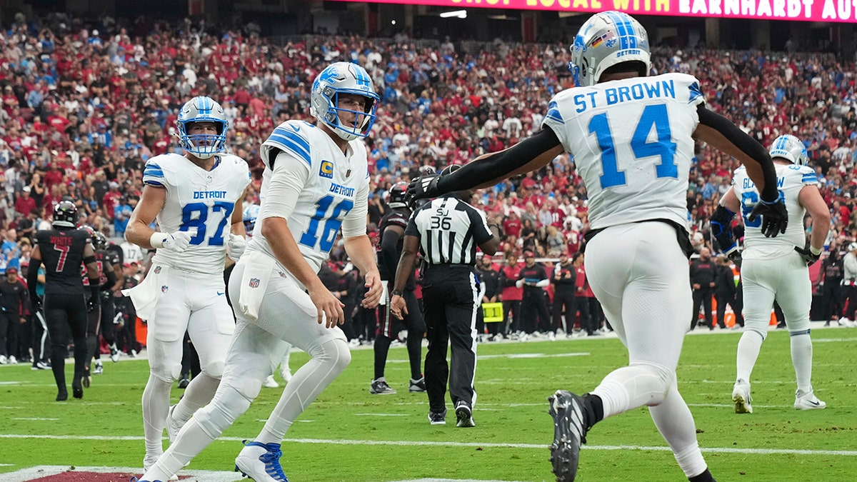 Lions celebrate touchdown