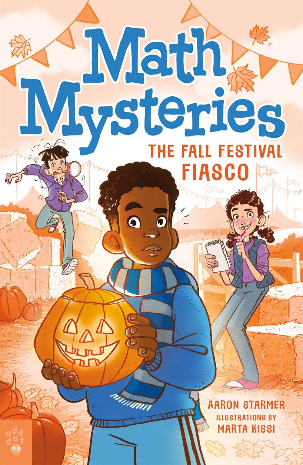 Cover of Math Mysteries: The Fall Festival Fiasco by Aaron Starmer, illustrated by Marta Kissi