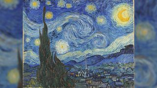 A photograph of van Gogh's Starry Night painting