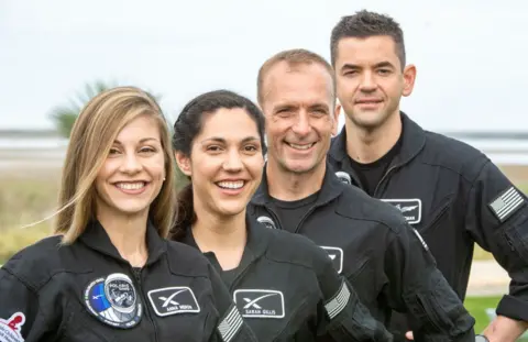 Getty Images The four-person crew on Polaris Dawn.