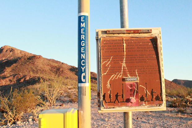 Rescue beacons set up by U.S. Customs and Border Protection along some sections of the southern border allow migrants in distress to request emergency assistance. 