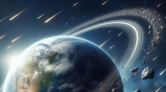 Tomkins et al. suggest that a large chondrite asteroid had a near miss encounter with Earth 466 million years ago, which caused it to break up as it passed through Earth’s Roche limit.