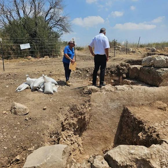 The remains of the 1,400-year-old Byzantine church at Khirbet Tinshemet, Israel. Image credit: Clara Amit, Israel Antiquities Authority.