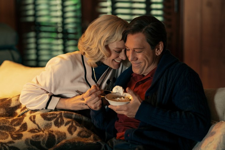 Chloë Sevigny as Kitty Menendez and Javier Bardem as Jose Menendez in "Monsters: The Lyle And Erik Menendez Story."