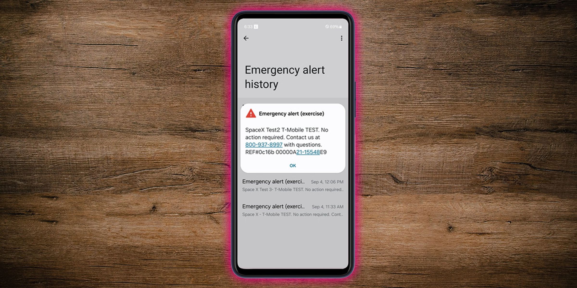 An image showing a Starlink alert on a smartphone.