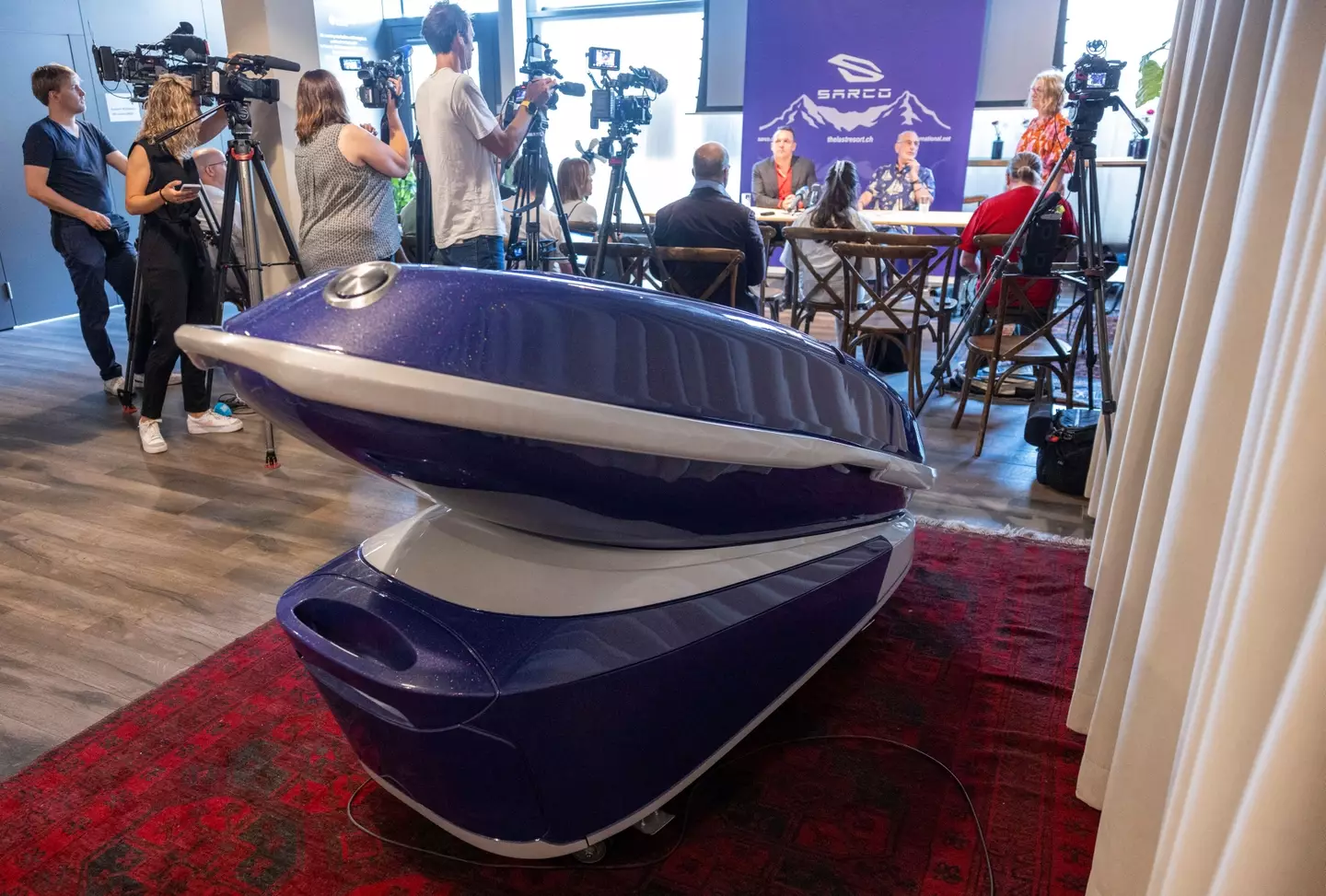 The pods on display during a press event (ARND WIEGMANN/AFP via Getty Images)