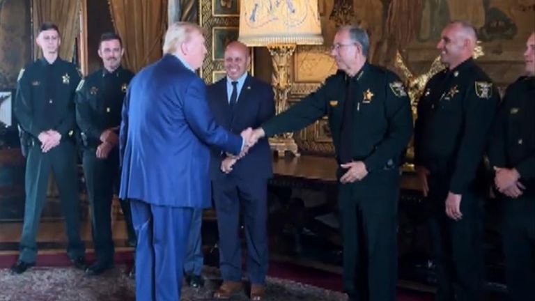 Former president Donald Trump met the Martin County sheriff and deputies who arrested Ryan Routh.